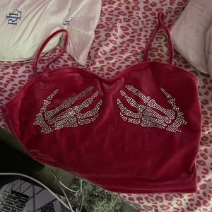 skeleton crop top
